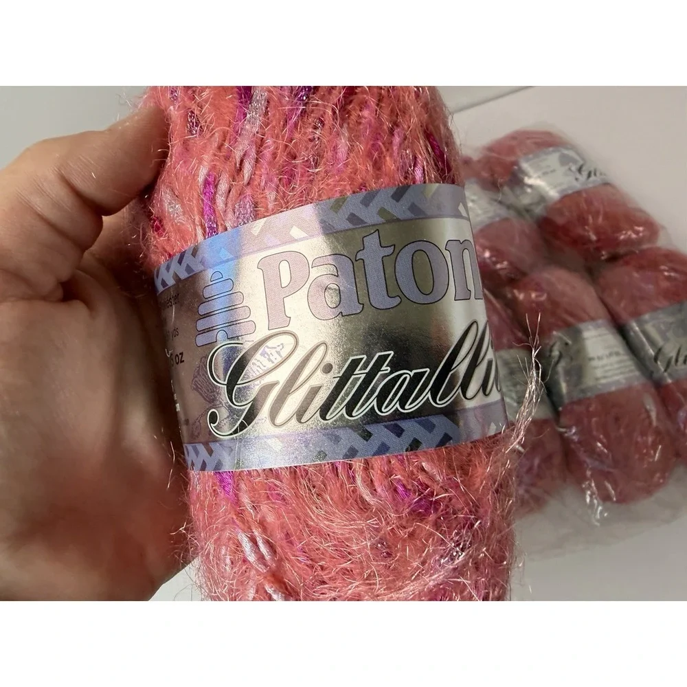 Patons Glittallic Yarn Maroon Shine Lot‎ Of 12 Metallic Glitter 50g Each